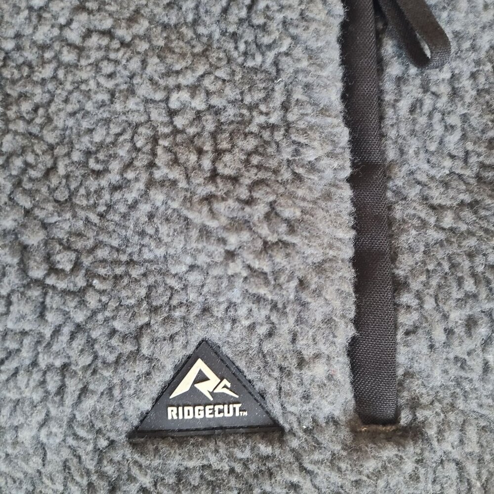 Ridgecut Toughwear Mens Sherpa Fleece Pullover 2XL Gray With Black Warm Workwear - Picture 7 of 12